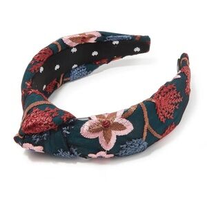 Lele Sadoughi embroidery lace knotted headband night garden NWT